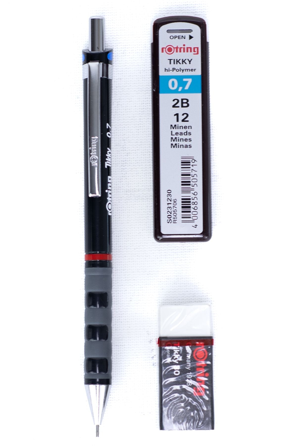 Oppland Kırtasiye Rotring Tikky 2B Uçlu Kalem Orijinal Silgi Hediyeli 0.7 mm Ergonomik Dayanıklı Set